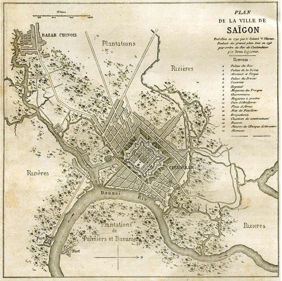 แผนที่ของเก่าของ saigon