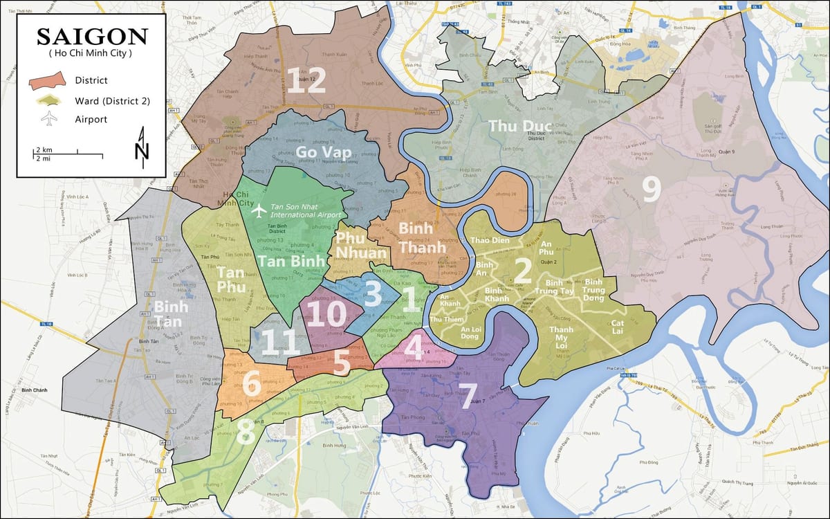 saigon องเมืองบนแผนที่
