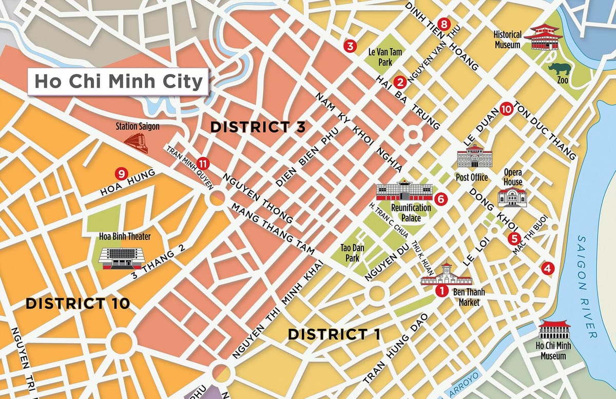 แผนที่ของเขต 1 saigon