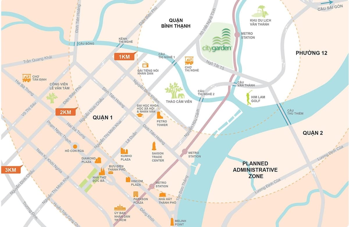แผนที่ของ binh thanh เขต