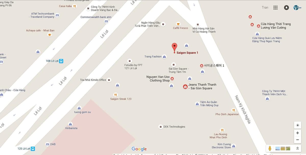 แผนที่ของ saigon สแควร์