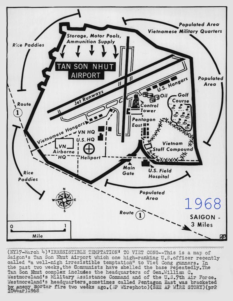 แผนที่ของ saigon 1968