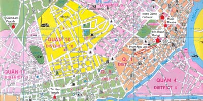 Saigon เขตบนแผนที่